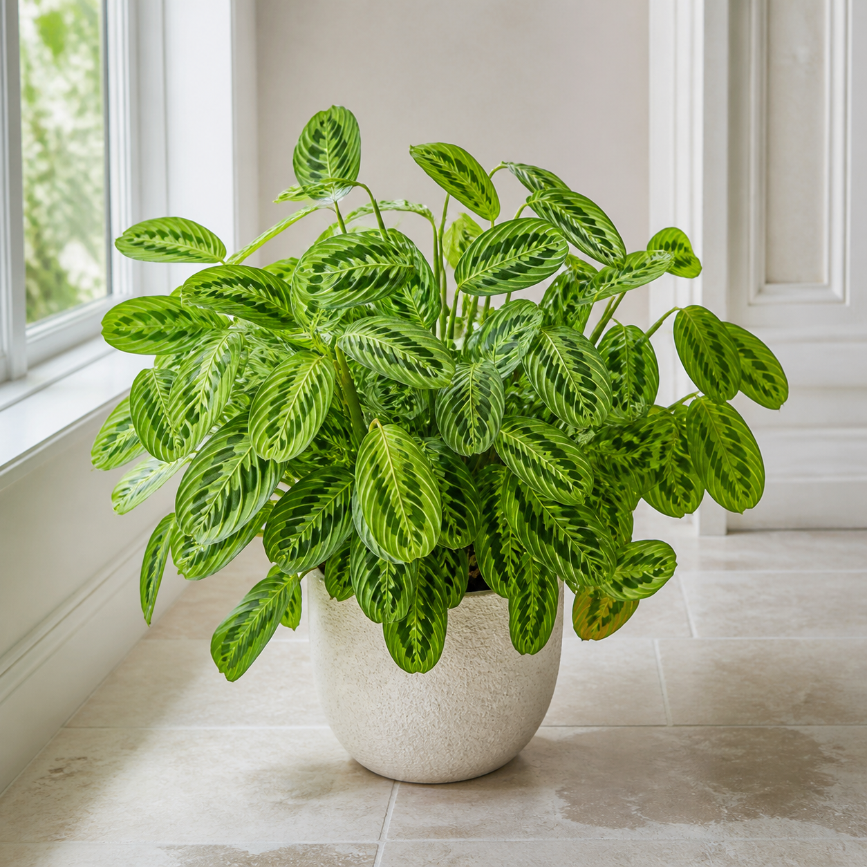 maranta-lemon-lime Dospelá maranta Lemon Lime s limetkovou kresbou listov