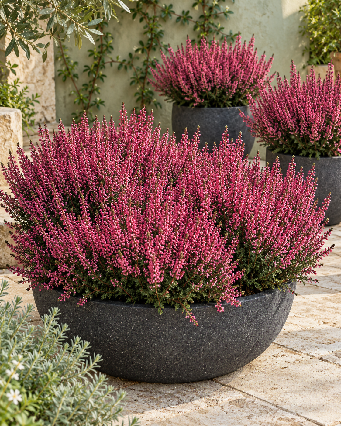 Vres Michelle v mise na dvore Vres Michelle v mise na dvore – Calluna vulgaris 'Michelle'